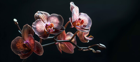 Beautiful orchid flower. Generative ai design art concept.