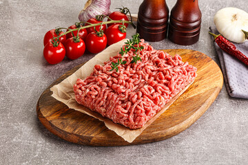 Raw minced beef uncooked meat