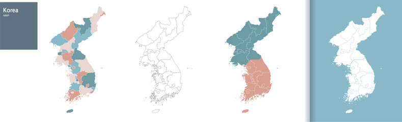 High resolution illustration of South Korea map
