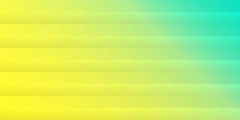 Horizontal Stripes of Translucent Glowing Thick Lines Colored in Shades of Yellow and Turquoise - Geometric Pattern, Glossy Blurred Abstract Gradient Background - Vector Design Template