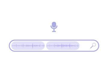 Voice search concept. Flat Vector illustration.