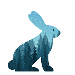 The hare symbol with night forest.
- 782859867
