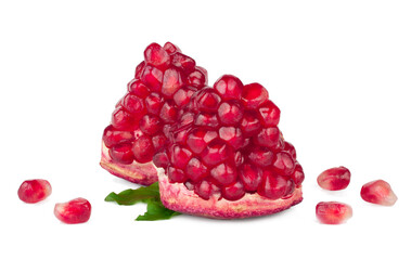 Ripe pomegranate fruit isolated on a white background