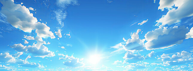 the sun is shining through the clouds in the blue sky