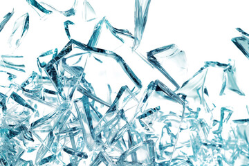 Broken glass pieces isolated on a transparent background	
