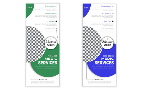 creative medical roll up banner template for marketing.