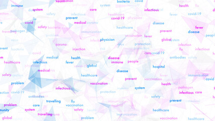 Vaccination word cloud isolated on white background illustration.
