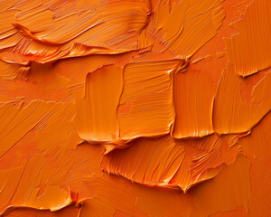 Beautiful strokes of orange oil paints as background generative AI