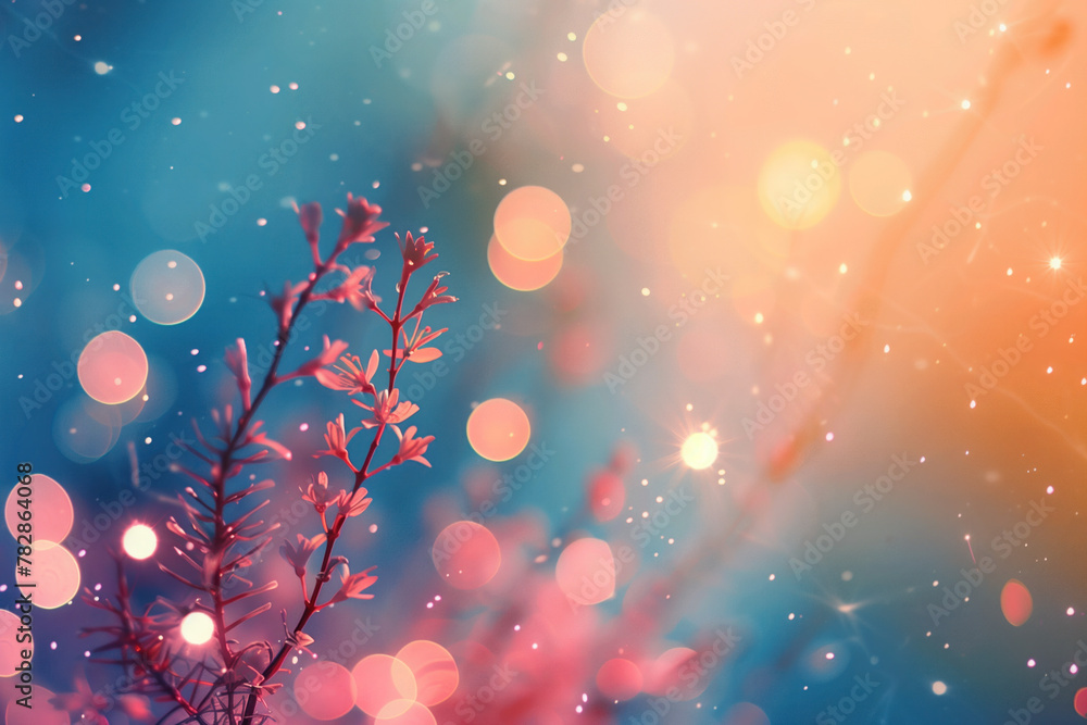 Poster abstract floral background with bokeh. created with generative ai technology.