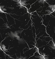 a black and white photo of a lightning storm - obrazy, fototapety, plakaty