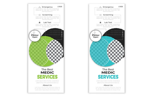 creative modern medical roll up banner design template. 