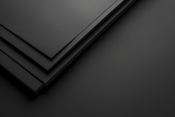 Blank black color A4 paper on a black desk