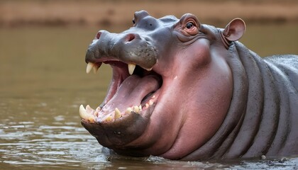 A-Hippopotamus-With-Its-Mouth-Wide-Open-Displayin- 2