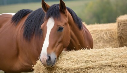 A-Horse-With-A-Contented-Expression-Munching-On-H- 2