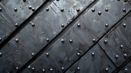 Wooden old background or texture ,a close up of a rusty blue wall with rivets on it ,rustic forged plate with rivets metal background