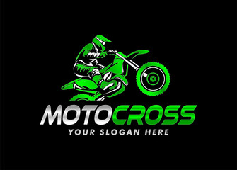 motocross motorsport jump vector illustration racing team logo 