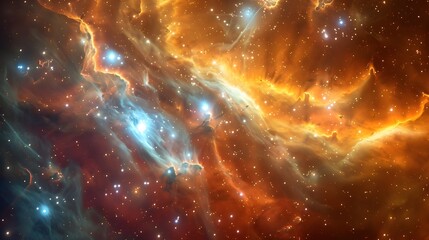 Cosmic Nebula Core A Vivid StarForming Region in the Infinite Expanse of Space generative ai - obrazy, fototapety, plakaty