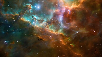 Cosmic Nebulas Core Revealed A Vibrant Tapestry of Star Formation generative ai