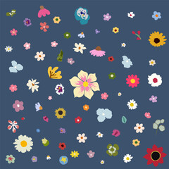 flower seamless pattern design. isolated on a white background