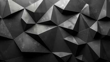A black and white image of a wall with triangles and squares
