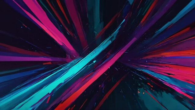 Abstract glitch art background with futuristic style, digital texture, glitch effect and distortion, seamless loop motion.