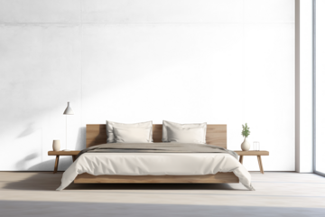 PNG bedroom wall mockup, interior design, transparent design