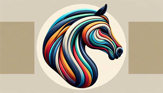 a stylized horse's head with a sleek, modern design