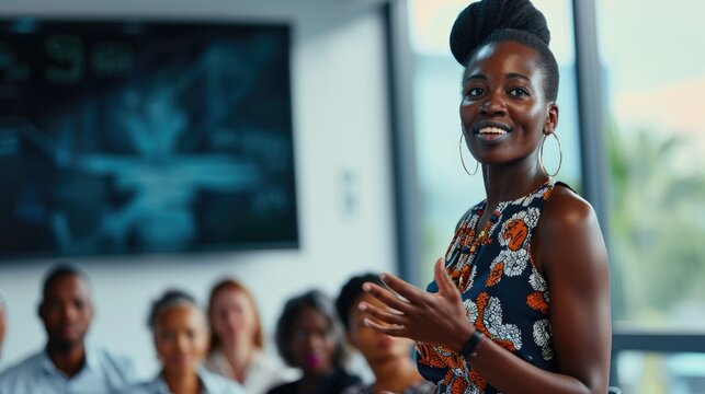The Importance of Active Listening in Meetings African Woman. Fictional Character Created by Generative AI.