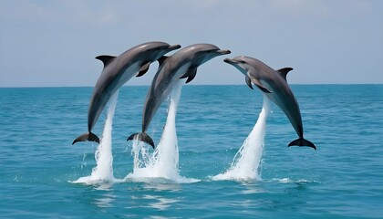 A-Group-Of-Playful-Dolphins-Performing-Acrobatic-T- 3