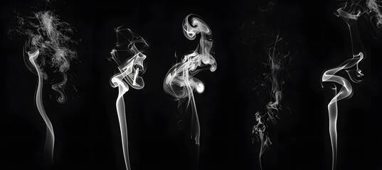 A large amount of smoke is taken with many options available in various graphic - obrazy, fototapety, plakaty