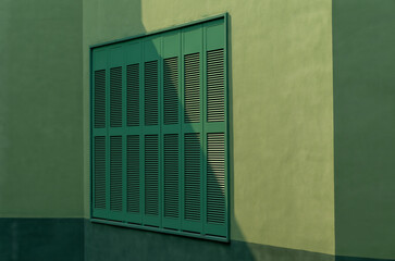green windows on green walls