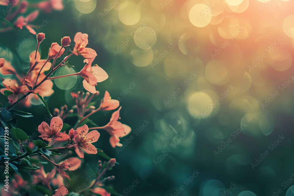 Poster flowers in the garden. floral background with place for text. created with generative ai technology.
