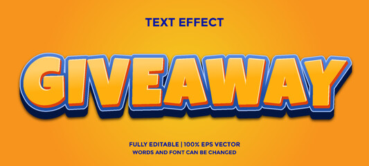 Giveaway editable text effect template