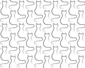 Seamless background with stylized gray cat.
- 782877637