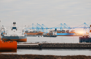Very Large Crude Oil Carrier Tanker In The Trade Port During Bunkering Fuel Operations. © I am from Mykolayiv