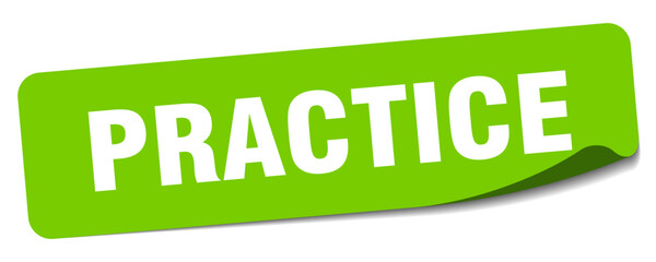 practice sticker. practice label