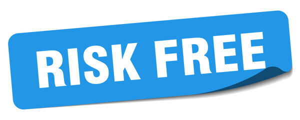 risk free sticker. risk free label