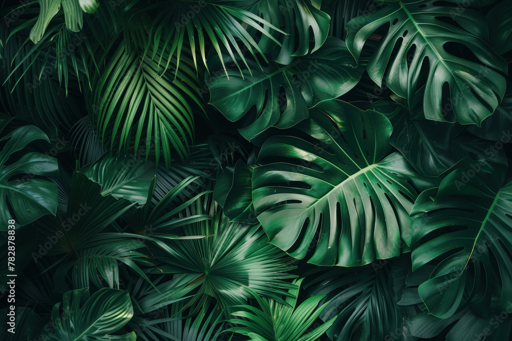 Poster background with tropical leaves. created with generative ai technology.