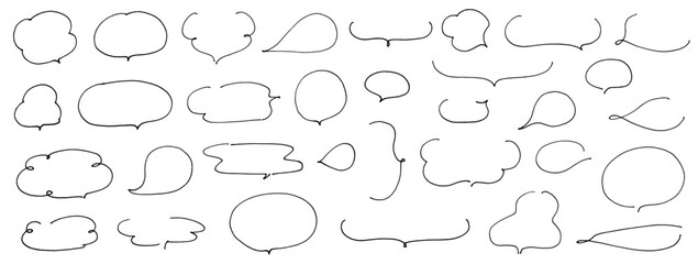 手書きの緩やかな細いラインの優雅な吹き出し