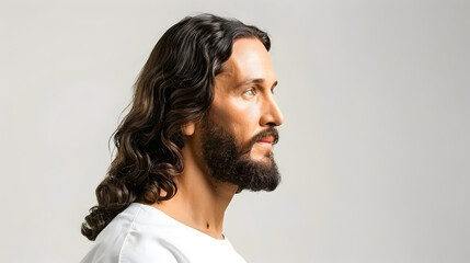 A side view of Jesus Christ - obrazy, fototapety, plakaty