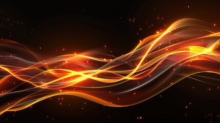 Abstract background with glowing wavy lines. - obrazy, fototapety, plakaty