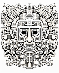 Obraz premium maya symbols tattoo idea sketch