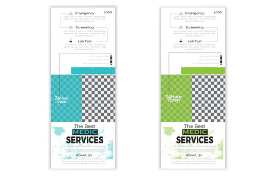 simple medical roll up banner design template. 