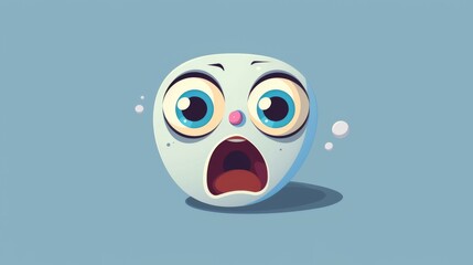 Vector art character, Emotional, popping out of a flat design into 3D space, eyes wide, mouth agape.