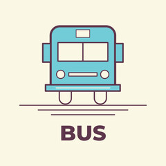 Bus Icons Design with Flat Style