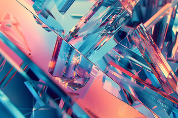 Glass shards colored crystals background