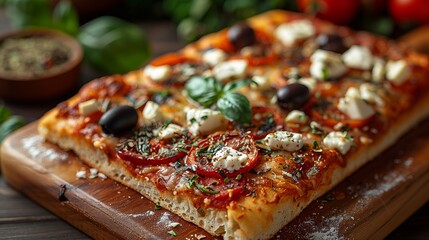 pizza with mushrooms and cheese - obrazy, fototapety, plakaty