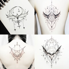 Symmetrical FineLine tattoo idea sketch