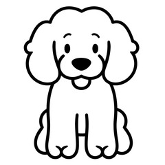 Vector outline icon of a poodle dog. Great for pet-related websites & apps.