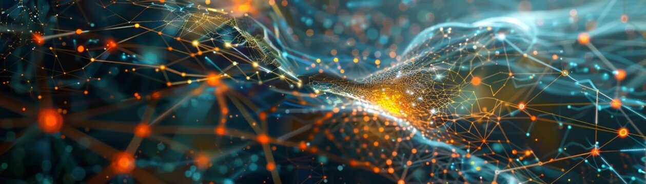 A digitally ed map showcasing the intricate web of networks and connectivity